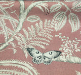 Butterfly Trees Toile A Canvas Fabric - Salmon, Beige, Black, 56" Width (1 Yard)