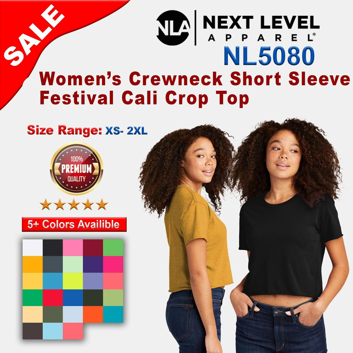 Next Level® Women’s Crewneck Short Sleeve Festival Cali Crop Top