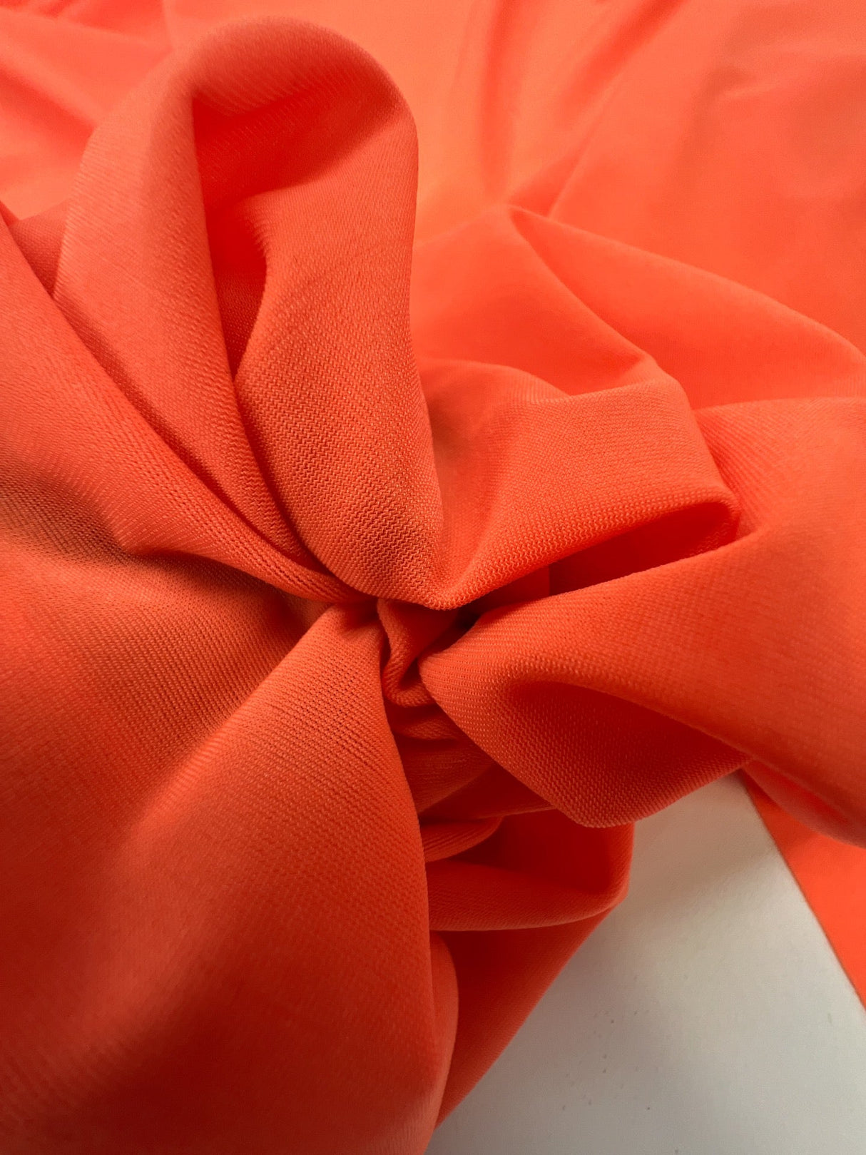 Orange Polyamide Elastane Knitted Sportswear Fabric