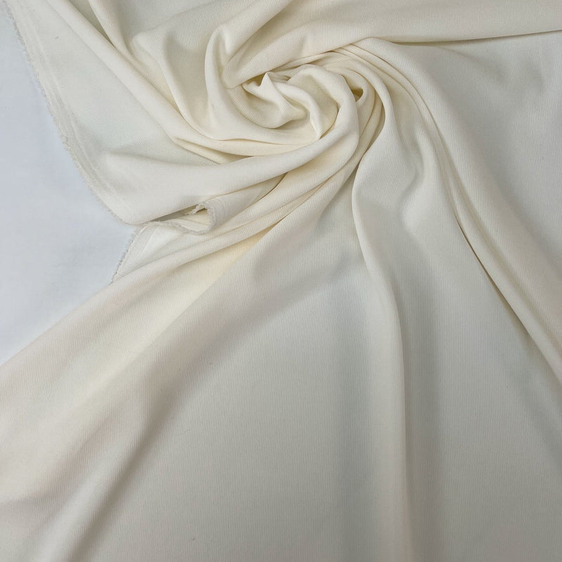 White Stretch Knit Polyamide Viscose Elastane Blend
