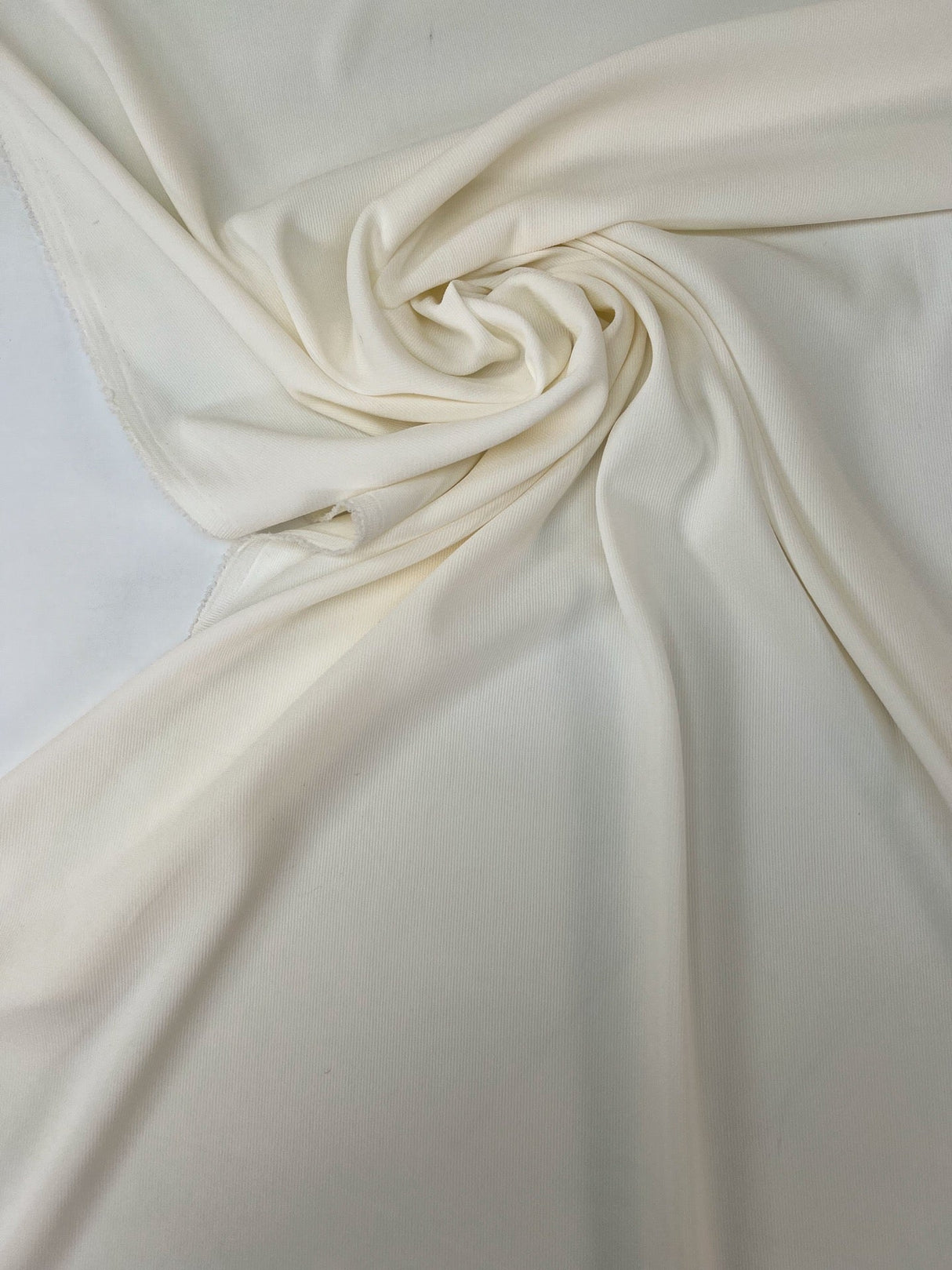 White Stretch Knit Polyamide Viscose Elastane Blend