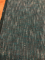 P Kaufmann Port Of Spain Acrylic Polyester Latex Tweed Fabric - Teal, White, Black Tweed, 58" Width (1 Yard)