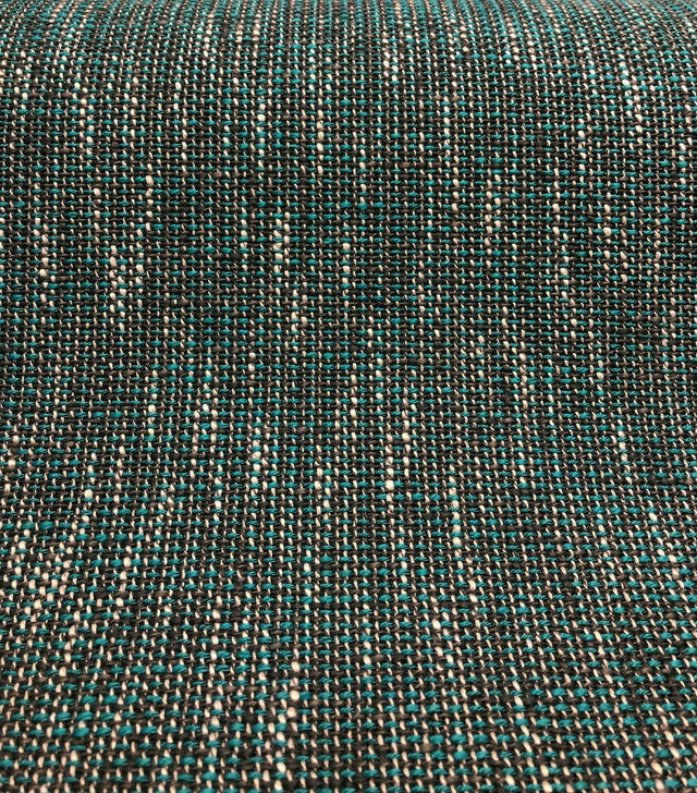 P Kaufmann Port Of Spain Acrylic Polyester Latex Tweed Fabric - Teal, White, Black Tweed, 58" Width (1 Yard)