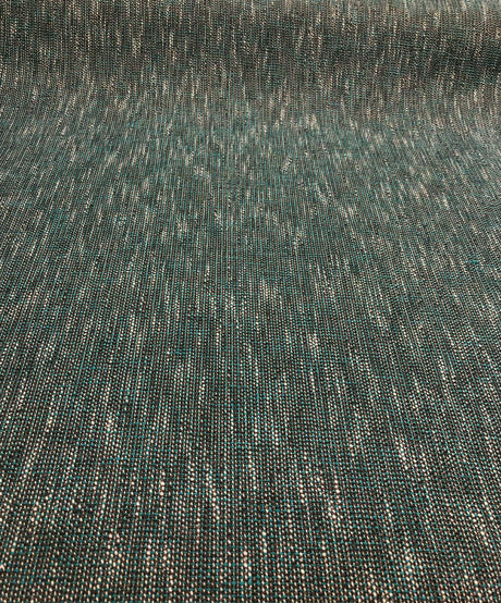 P Kaufmann Port Of Spain Acrylic Polyester Latex Tweed Fabric - Teal, White, Black Tweed, 58" Width (1 Yard)