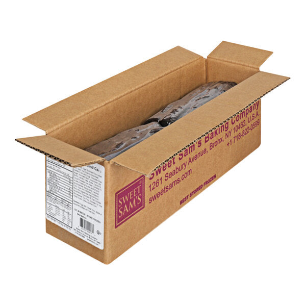 Sweet Sam's 8-Slice Pre-Cut Double Chocolate Pound Cake 2 lb. - 2/Case