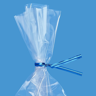 Blue Metallic Twist Ties - 100 Pack
