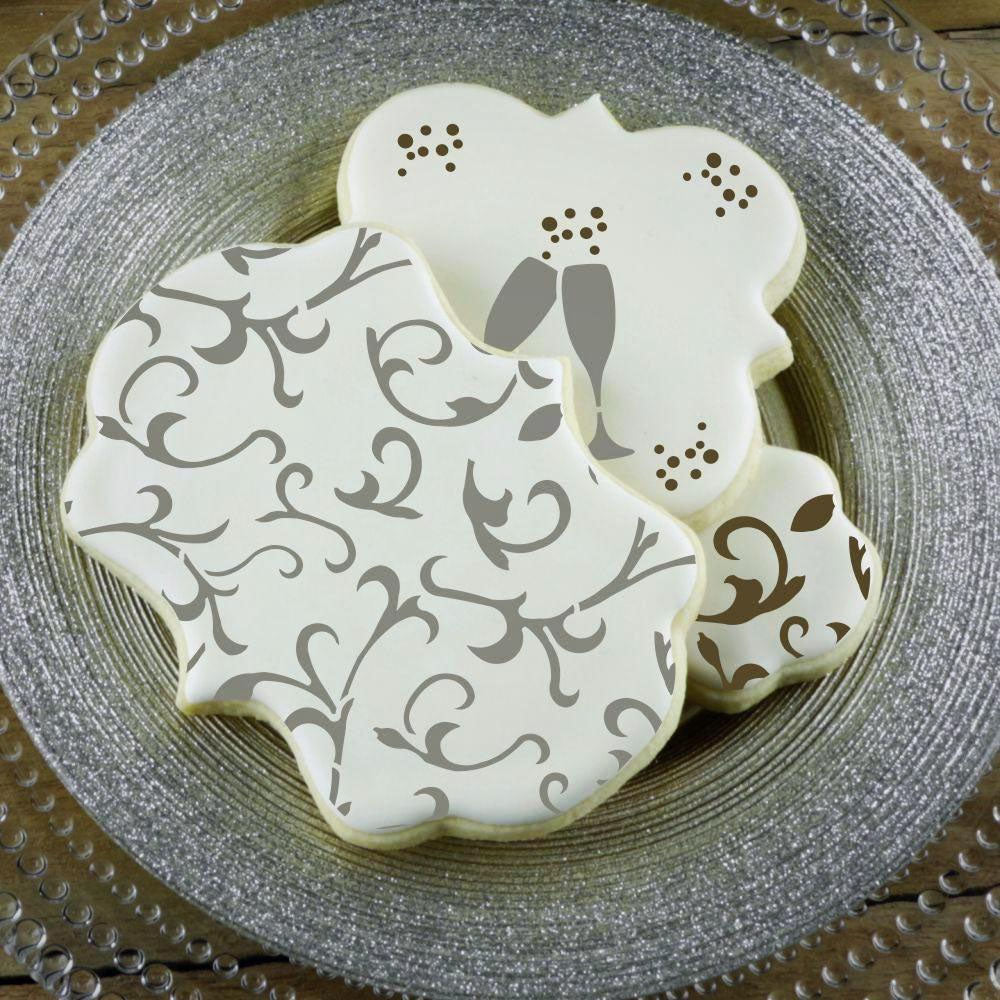 Confection Couture Scroll Background Cookie Stencil
