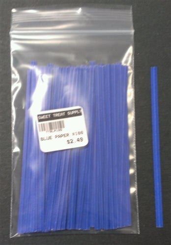 Blue Paper Twist Ties - 100 Pack