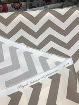 Bryant Palmer Chevron Polyester Fabric - Cobblestone, Beige And Off-White, 54" Width (1 Yard)