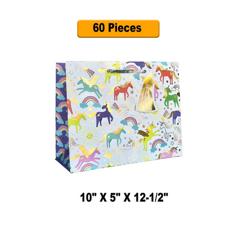 Vibrant Patterned Gift Bags 10" x 5" x 12-1/2"