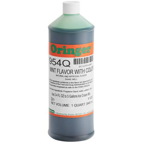 Oringer Mint Hard Serve Ice Cream Flavoring with Color 1 Quart