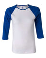 BELLA + CANVAS Women's 1x1 Baby Rib Raglan Three-Quarter Sleeve Tee