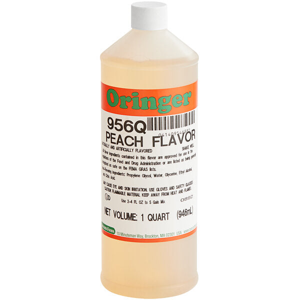 Oringer Peach Hard Serve Ice Cream Flavoring 1 Quart