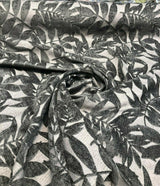 Deer Trail Gray Chenille Fabric - Light And Dark Gray Rain Forest Pattern, 58" Width (1 Yard)