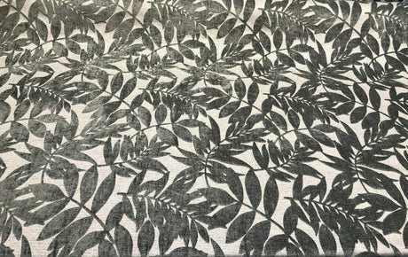 Deer Trail Gray Chenille Fabric - Light And Dark Gray Rain Forest Pattern, 58" Width (1 Yard)