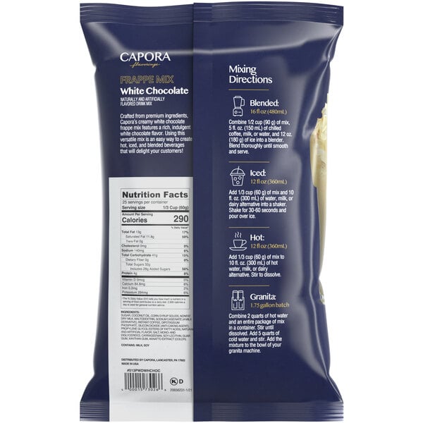 Capora White Chocolate Frappe Mix 3.5 lb.