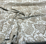 Renaissance Chenille Upholstery Fabric - Beige And Caramel, 58" Width (1 Yard)
