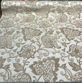 Renaissance Chenille Upholstery Fabric - Beige And Caramel, 58" Width (1 Yard)