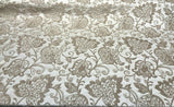 Renaissance Chenille Upholstery Fabric - Beige And Caramel, 58" Width (1 Yard)