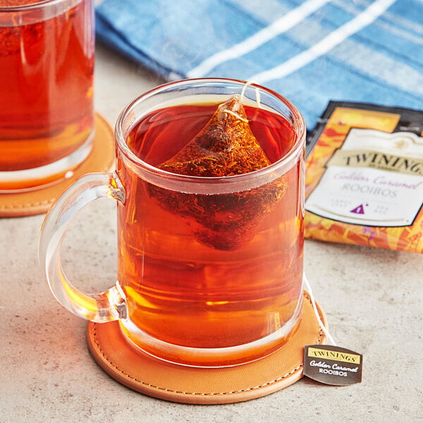 Twinings Golden Caramel Rooibos Large Leaf Pyramid Tea Sachets - 100/Case