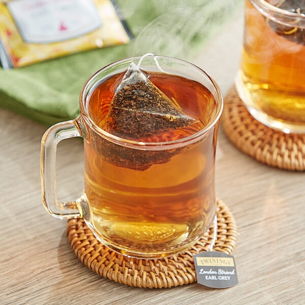 Twinings London Strand Earl Grey Large Leaf Pyramid Tea Sachets - 100/Case