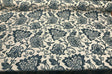 Renaissance Chenille Upholstery Fabric - Deep Teal Blue/Beige, 58" Width, 14" Horizontal Repeat, 26" Vertical Repeat (1 Yard)