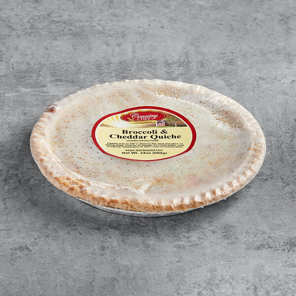 Country Chef 9" 24 oz. Broccoli and Cheddar Quiche - 8/Case