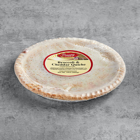 Country Chef 9" 24 oz. Broccoli and Cheddar Quiche - 8/Case