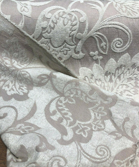 Renaissance Chenille Upholstery Fabric - Pumice Beige, 58" Width, 14" Horizontal Repeat, 26" Vertical Repeat (1 Yard)