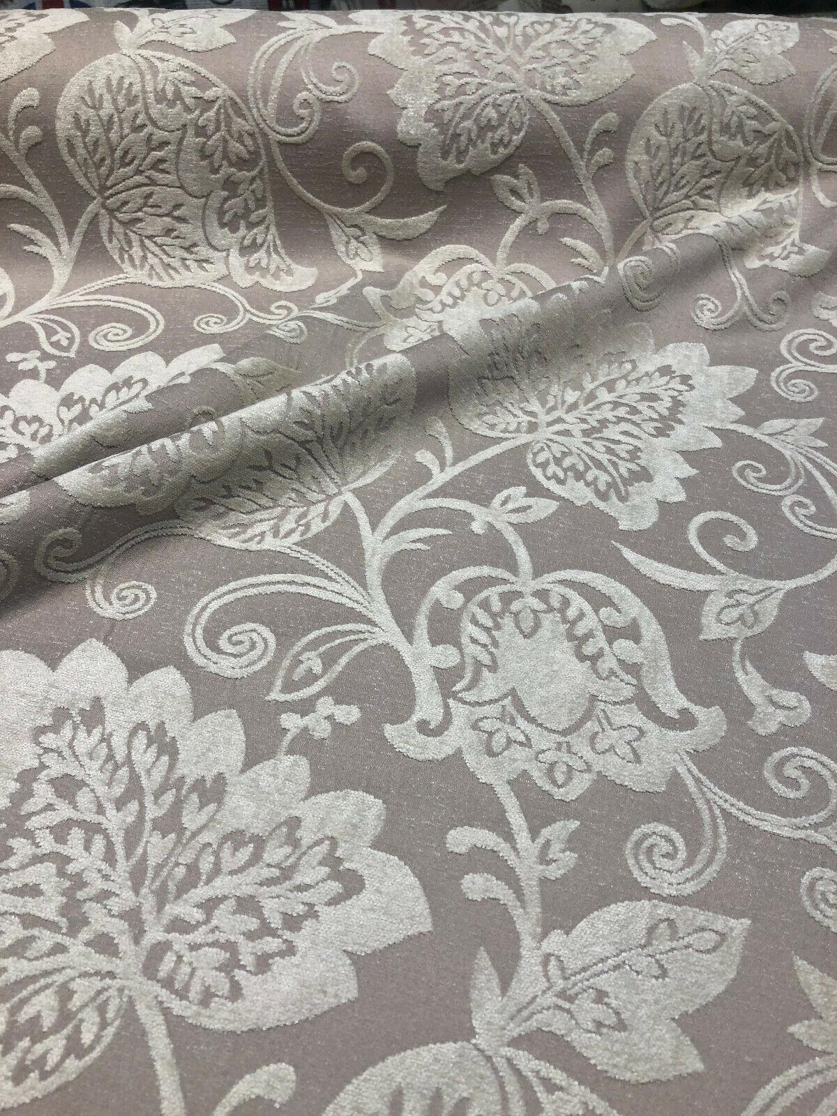 Renaissance Chenille Upholstery Fabric - Pumice Beige, 58" Width, 14" Horizontal Repeat, 26" Vertical Repeat (1 Yard)