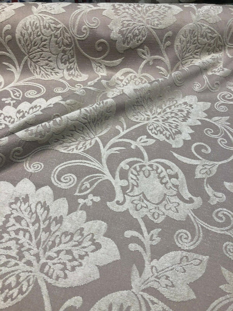 Renaissance Chenille Upholstery Fabric - Pumice Beige, 58" Width, 14" Horizontal Repeat, 26" Vertical Repeat (1 Yard)