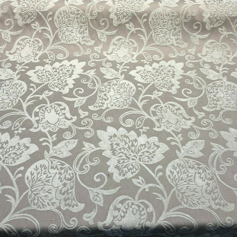 Renaissance Chenille Upholstery Fabric - Pumice Beige, 58" Width, 14" Horizontal Repeat, 26" Vertical Repeat (1 Yard)