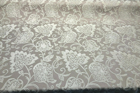 Renaissance Chenille Upholstery Fabric - Pumice Beige, 58" Width, 14" Horizontal Repeat, 26" Vertical Repeat (1 Yard)