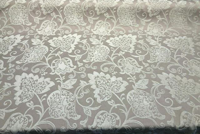 Renaissance Chenille Upholstery Fabric - Pumice Beige, 58" Width, 14" Horizontal Repeat, 26" Vertical Repeat (1 Yard)