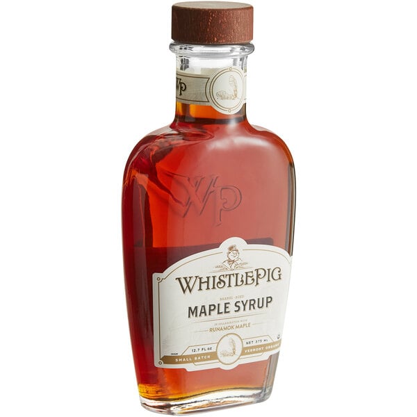 Runamok WhistlePig Grade A Amber Rye Whiskey Barrel-Aged Maple Syrup 12.7 fl. oz. (375mL) - 6/Case
