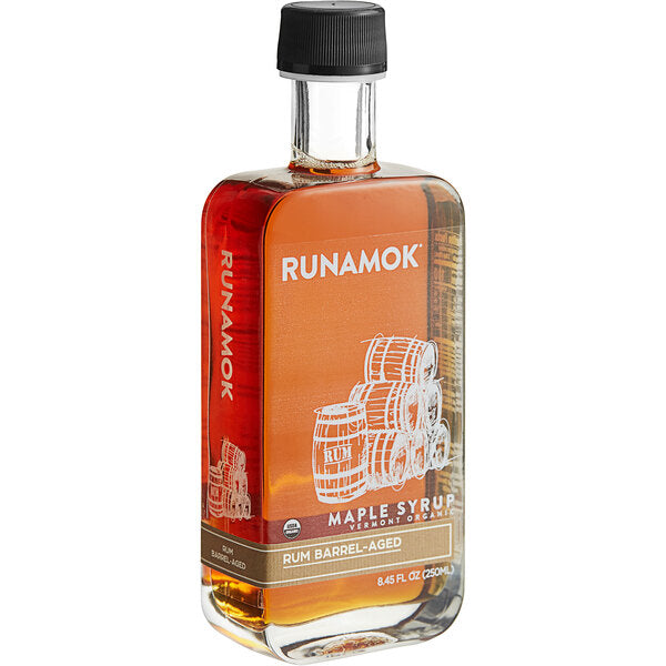 Runamok Grade A Amber Rum Barrel-Aged Maple Syrup 8.45 fl. oz. (250mL) - 6/Case