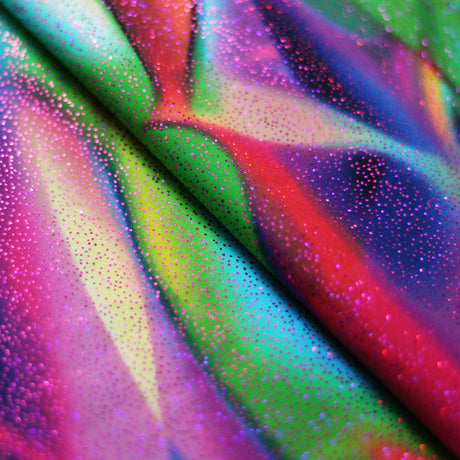 Emerald City Nylon Spandex Fabric - Multicolor Rainbow Pattern, 58-60" Width (1 Yard)