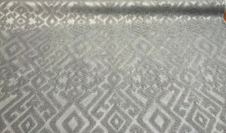 East Gate Cotton Brocade Fabric - Moon Dust Gray Abstract Damask, 59" Width (1 Yard)