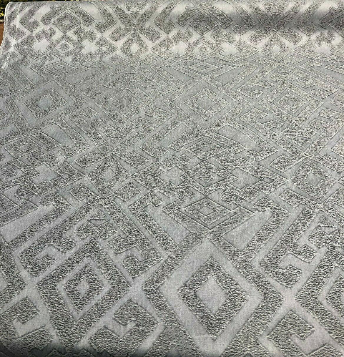 East Gate Cotton Brocade Fabric - Moon Dust Gray Abstract Damask, 59" Width (1 Yard)