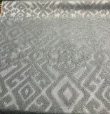 East Gate Cotton Brocade Fabric - Moon Dust Gray Abstract Damask, 59" Width (1 Yard)