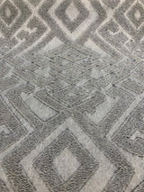 East Gate Cotton Brocade Fabric - Denim Blue Abstract Damask, 59" Width (1 Yard)