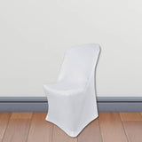 1 Piece Premium Spandex Chair Cover for Lifetime Folding Chair White Stretch, Machine Washable