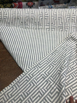 Fabricut Kaleidoscope 35 Linen Fabric - Pewter Embroidered Reversible, 54" Width (1 Yard)