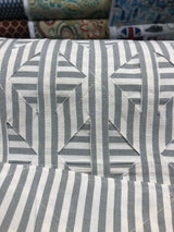 Fabricut Kaleidoscope 35 Linen Fabric - Pewter Embroidered Reversible, 54" Width (1 Yard)