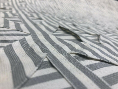Fabricut Kaleidoscope 35 Linen Fabric - Pewter Embroidered Reversible, 54" Width (1 Yard)