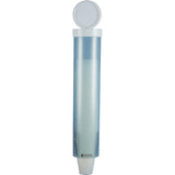 San Jamar C3165FBL Pull Type Cup Dispenser, Fits 4 to 10 oz Cone and Flat Bottom Cups, 16" Tube Length, Frosted Blue