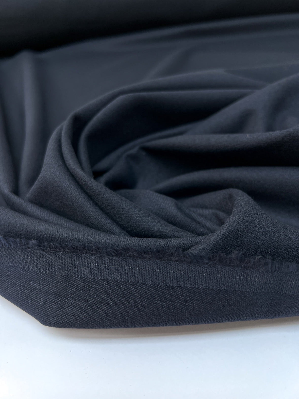 Blue Polyamide Twill Stretch Fabric