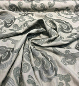 Victoria Stingray Embroidered Linen Fabric - 100% Linen, 57" Width, 22.5" H Repeat, 28" V Repeat (1 Yard)