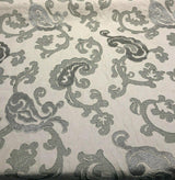 Victoria Stingray Embroidered Linen Fabric - 100% Linen, 57" Width, 22.5" H Repeat, 28" V Repeat (1 Yard)