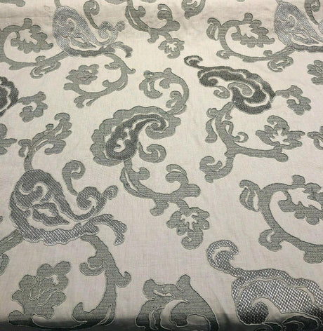 Victoria Stingray Embroidered Linen Fabric - 100% Linen, 57" Width, 22.5" H Repeat, 28" V Repeat (1 Yard)